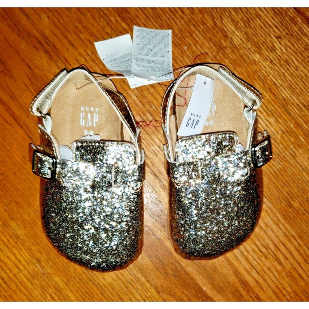NWT Gap gold glitter clogs Toddler Girls  size 5/6